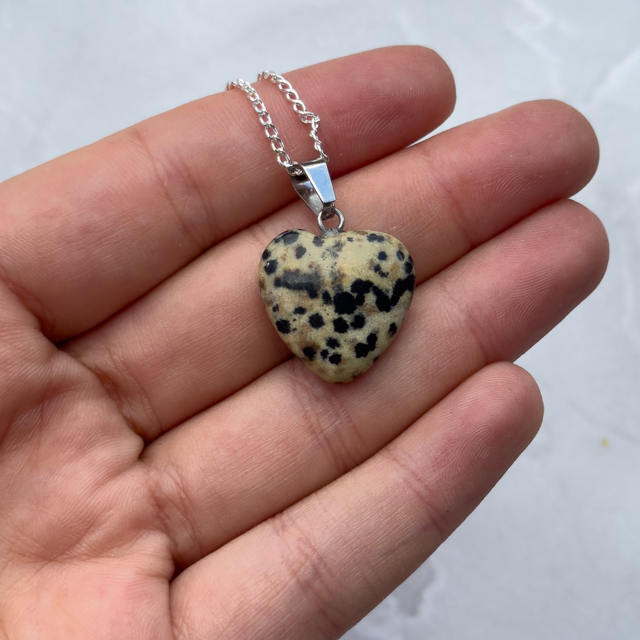 Popular Genuine tumbled Dalmatian Jasper necklace